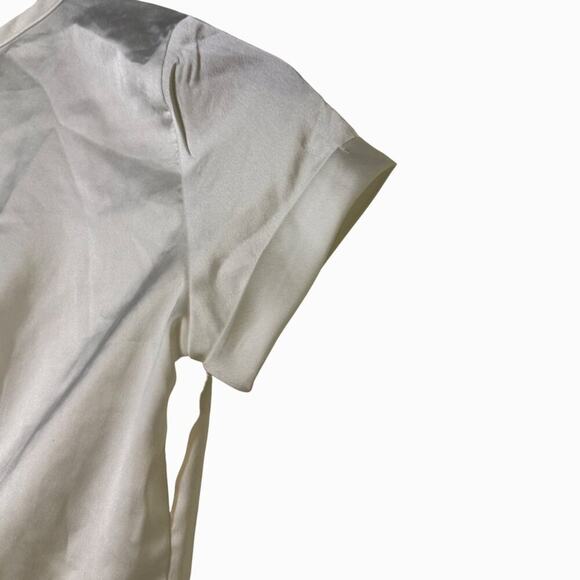 Lioness Tongue Tied Crop Top White Sheen Short Sleeve Small - Picture 4 of 8